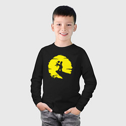 Лонгслив хлопковый детский Симпсоны Гомер и Барт, цвет: черный — фото 2
