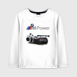 Лонгслив хлопковый детский BMW Motorsport M Power Racing Team, цвет: белый