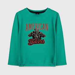 Лонгслив хлопковый детский American bikers, цвет: зеленый