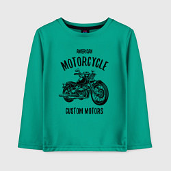 Лонгслив хлопковый детский American Motorcycle, цвет: зеленый