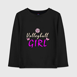 Лонгслив хлопковый детский Volleyball - Girl, цвет: черный