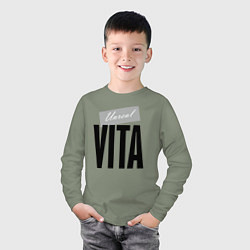 Лонгслив хлопковый детский Unreal Vita, цвет: авокадо — фото 2