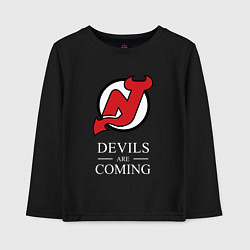 Детский лонгслив New Jersey Devils are coming Нью Джерси Девилз