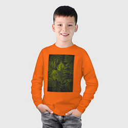 Лонгслив хлопковый детский Куст Папоротника, цвет: оранжевый — фото 2