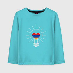 Лонгслив хлопковый детский Armenia Light, цвет: бирюзовый