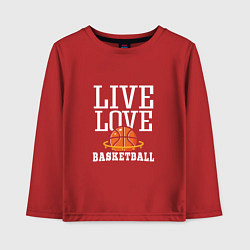 Лонгслив хлопковый детский Live Love - Basketball, цвет: красный