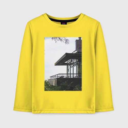 Детский лонгслив Панорамный Дом / Желтый – фото 1