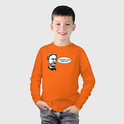 Лонгслив хлопковый детский Антон Чехов, цвет: оранжевый — фото 2