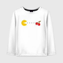Лонгслив хлопковый детский Pac-man 8bit, цвет: белый