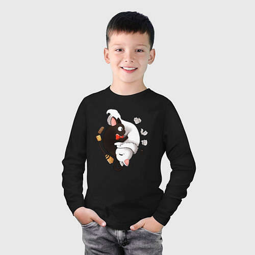 Детский лонгслив Дзи-Дзи и Лили / Черный – фото 3