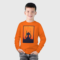 Лонгслив хлопковый детский Neon Genesis Evangelion eva 01, цвет: оранжевый — фото 2