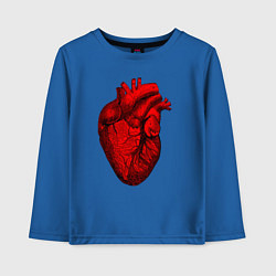 Лонгслив хлопковый детский Сердце анатомическое, цвет: синий