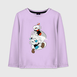 Лонгслив хлопковый детский Чашки Cuphead, цвет: лаванда
