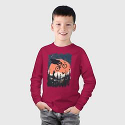 Лонгслив хлопковый детский Лунный Медведь Райдер, цвет: маджента — фото 2