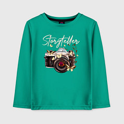 Лонгслив хлопковый детский Storyteller, цвет: зеленый