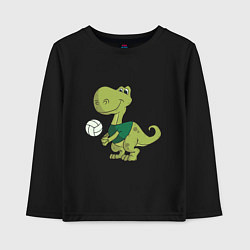 Лонгслив хлопковый детский Volleyball Dinosaur, цвет: черный