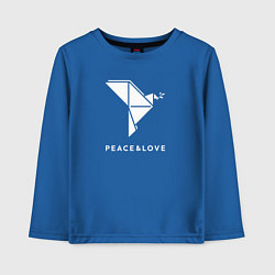 Лонгслив хлопковый детский Мирный голубь, белый, цвет: синий