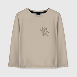 Лонгслив хлопковый детский День Земли Earth day Символ, цвет: миндальный