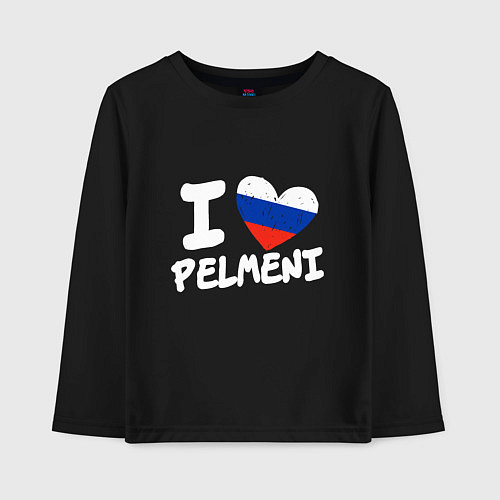 Детский лонгслив Люблю пельмени / Черный – фото 1