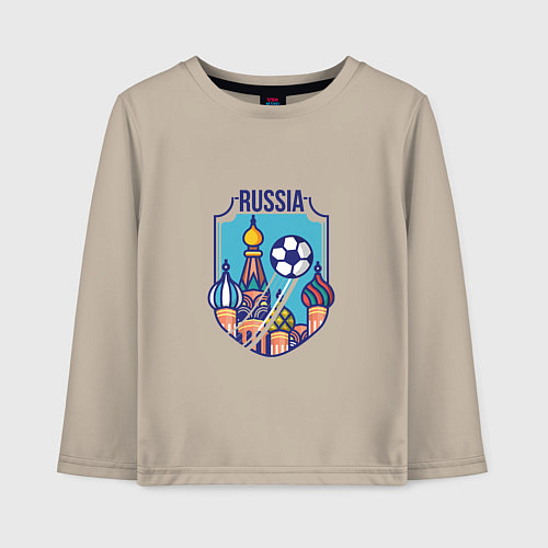 Детский лонгслив Football - Russia / Миндальный – фото 1