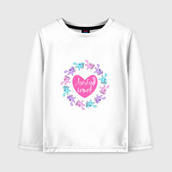 Лонгслив хлопковый детский Люблю котов Коты Купидоны, цвет: белый