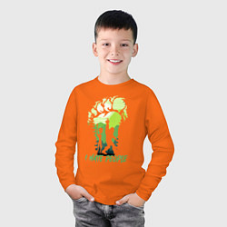 Лонгслив хлопковый детский Я ненавижу людей, цвет: оранжевый — фото 2