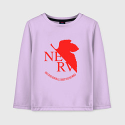 Лонгслив хлопковый детский Nerv в Neon Genesis Evangelion, цвет: лаванда