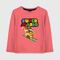 Лонгслив хлопковый детский Bowser Super Mario Nintendo, цвет: коралловый
