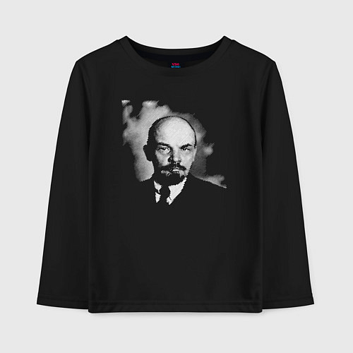 Детский лонгслив Владимир Ленин / Черный – фото 1