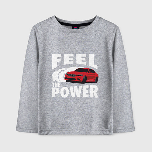 Детский лонгслив BMW - Почувствуй силу / Меланж – фото 1