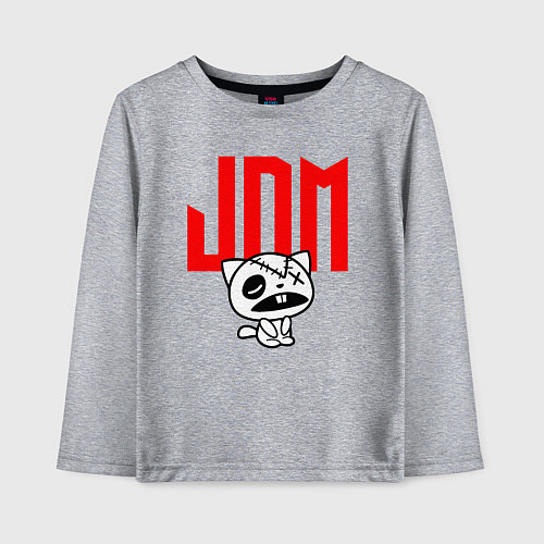 Детский лонгслив JDM Kitten-Zombie Japan / Меланж – фото 1