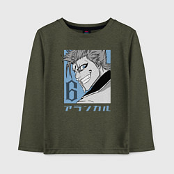Лонгслив хлопковый детский Арранкар Гриммджоу, цвет: меланж-хаки