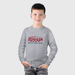 Лонгслив хлопковый детский Россия - Будь на вершине, цвет: меланж — фото 2