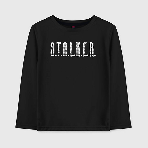 Детский лонгслив S T A L K E R - Logo / Черный – фото 1