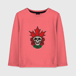 Лонгслив хлопковый детский Canada Skull, цвет: коралловый