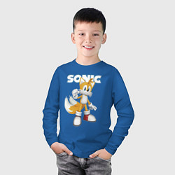 Лонгслив хлопковый детский Майлз Тейлз Прауэр Sonic Видеоигра, цвет: синий — фото 2