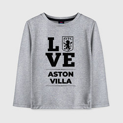 Лонгслив хлопковый детский Aston Villa Love Классика, цвет: меланж