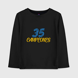 Лонгслив хлопковый детский 35 Champions, цвет: черный
