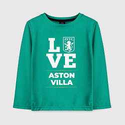 Лонгслив хлопковый детский Aston Villa Love Classic, цвет: зеленый