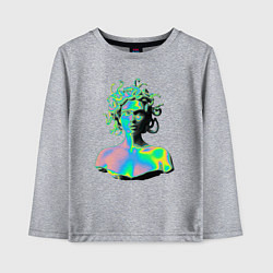 Лонгслив хлопковый детский Gorgon Medusa Vaporwave Neon, цвет: меланж
