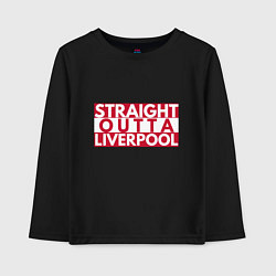 Лонгслив хлопковый детский Straight Outta Liverpool, цвет: черный