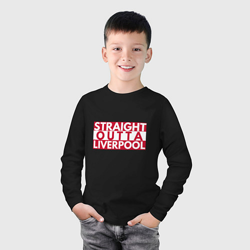 Детский лонгслив Straight Outta Liverpool / Черный – фото 3