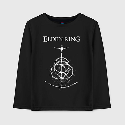 Детский лонгслив КОЛЬЦА ЭЛДЕНА БЕЛЫЕ ELDEN RING / Черный – фото 1