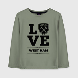 Лонгслив хлопковый детский West Ham Love Классика, цвет: авокадо
