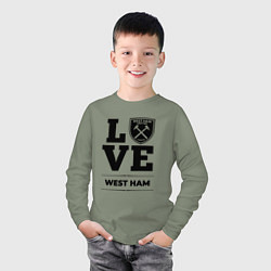 Лонгслив хлопковый детский West Ham Love Классика, цвет: авокадо — фото 2