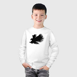 Лонгслив хлопковый детский Орел из дыма, цвет: белый — фото 2