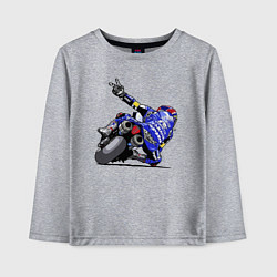 Лонгслив хлопковый детский Yamaha racing team Racer, цвет: меланж