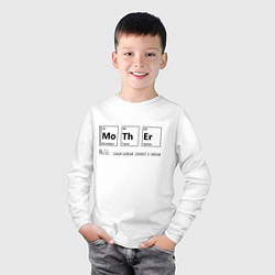 Лонгслив хлопковый детский MoThEr химические элементы, цвет: белый — фото 2