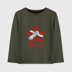 Лонгслив хлопковый детский Soyuz - Space, цвет: меланж-хаки