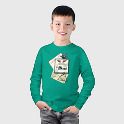 Лонгслив хлопковый детский Авиапочта, цвет: зеленый — фото 2
